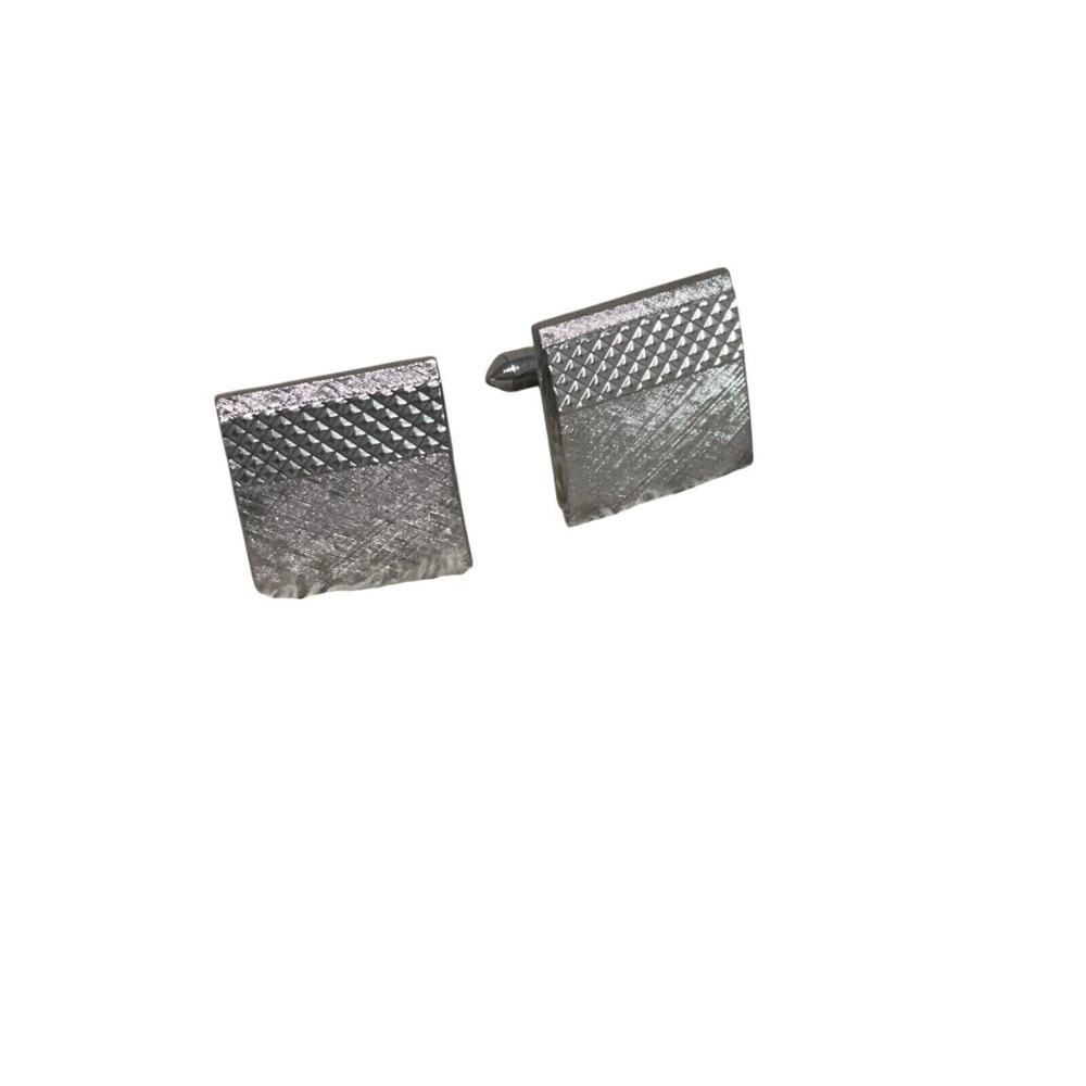 Classic Silver Square Textured Cufflinks Formal Business Wear‎ Accessory